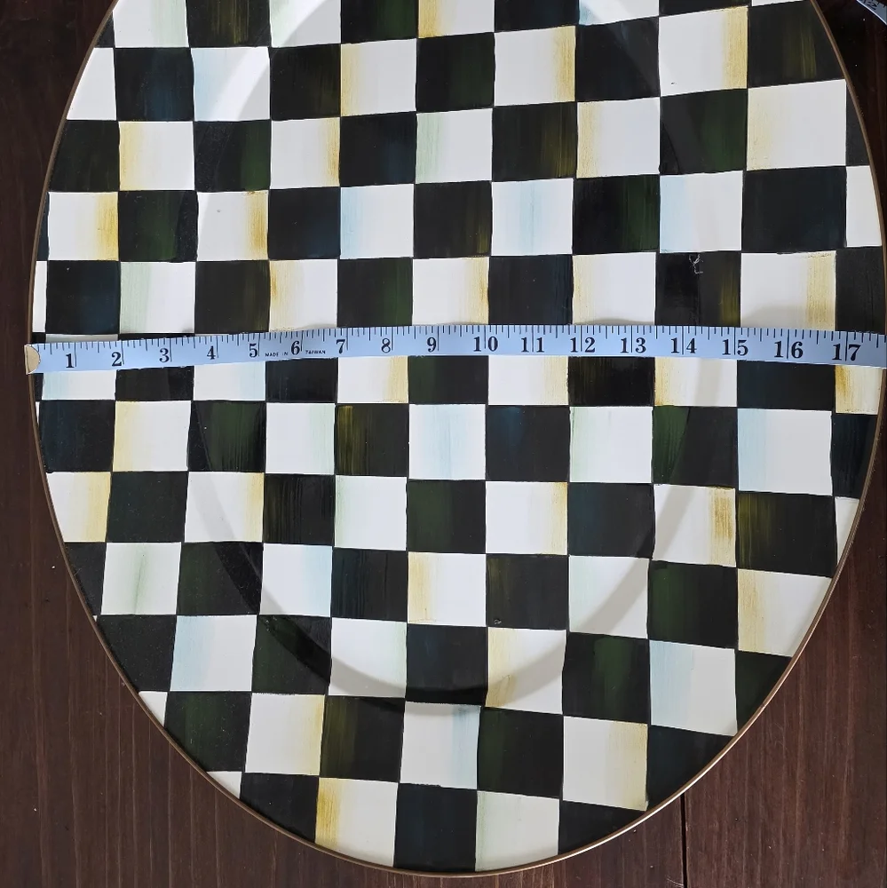 Courtly Check Enamel Oval Platter - Large - Picture 6 of 6